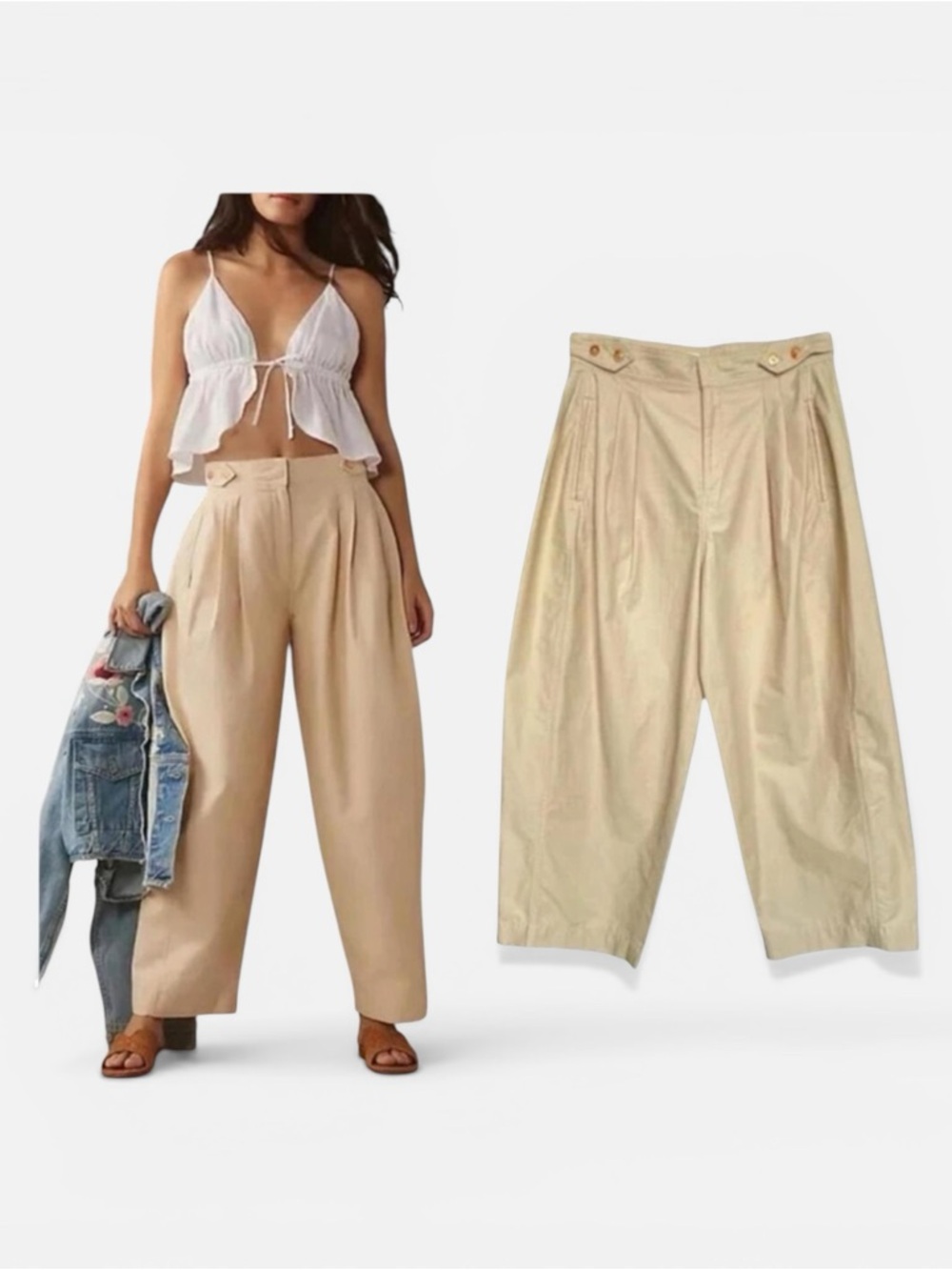 Anthropologie Maeve Utility Barrel pants trouser chino size 10